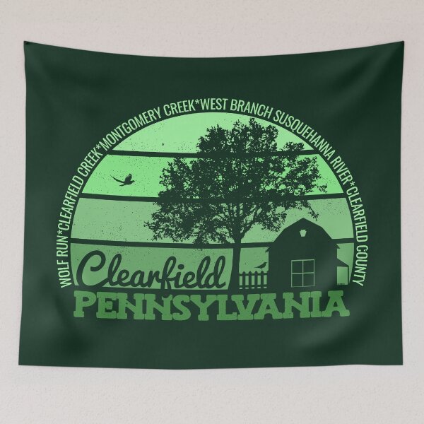 Item preview, Clearfield Pennsylvania Sunset Retro Vintage Local Pride Logo designed and sold by CRHPOD20.