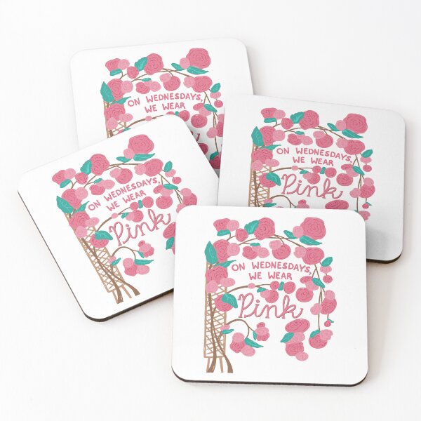 Item preview, On wednesdays, we wear pink - iconic mean girls quote with florals  designed and sold by Ingrid Poole.