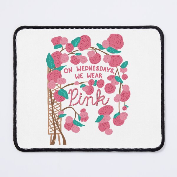 Item preview, On wednesdays, we wear pink - iconic mean girls quote with florals designed and sold by Ingrid Poole.