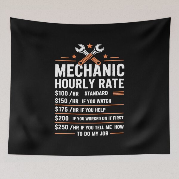 Item preview, Funny Mechanic Hourly Rate Auto Car Mechanic Labor Rates  designed and sold by KotexTemu.
