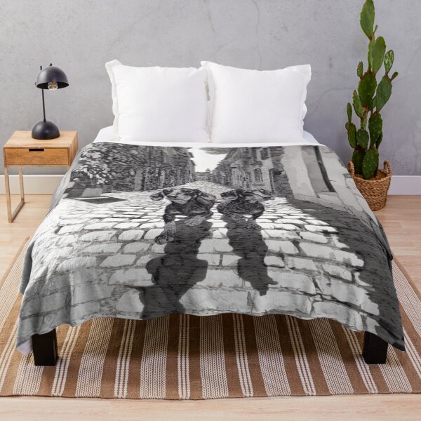 Item preview, A pair of Dachshunds running in tandem down a cobblestone street, Dogs in Motion designed and sold by CDC40.