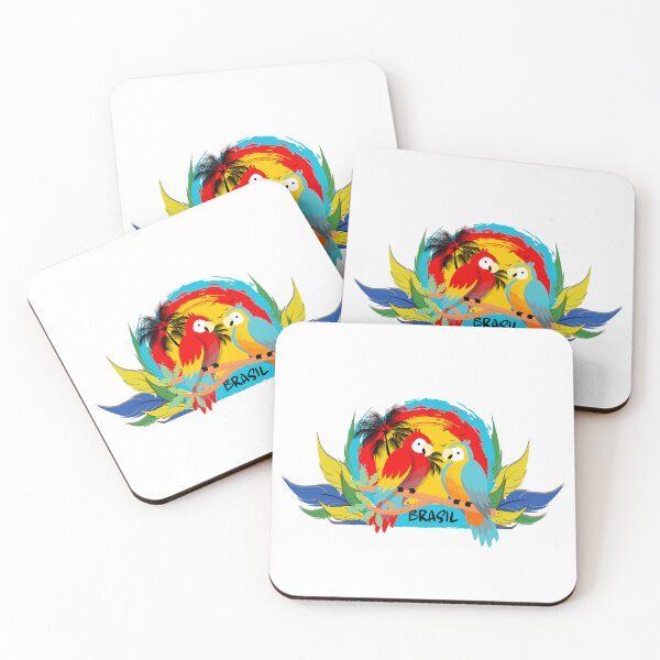 Item preview, Vibrant Brazil Macaws Tropical Sunset – Colorful Parrots & Jungle Feathers designed and sold by Otaku Style.