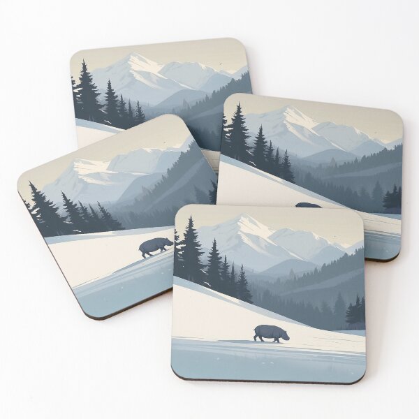 Item preview, Minimal Snow Hippo Art designed and sold by NeatThingLover.