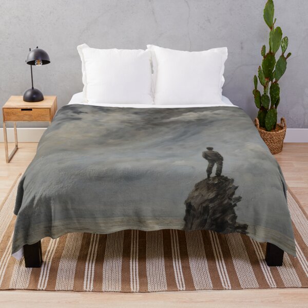 Item preview, Lonely Figure Facing the Void – Dark Nihilistic Landscape Art designed and sold by Visualynx.