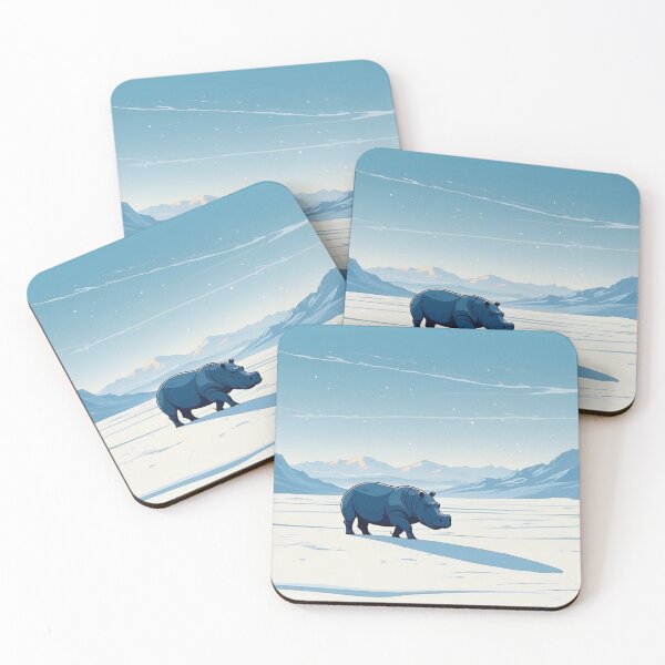Item preview, Hippo Winter Minimal Illustration designed and sold by NeatThingLover.