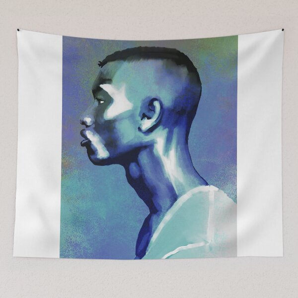 Item preview, Blue man portrait painting  designed and sold by thehat24.