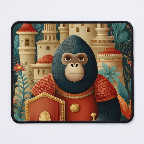 Item preview, Regal Gorilla Knight in Vibrant Fairy Tale Setting designed and sold by Artessie.