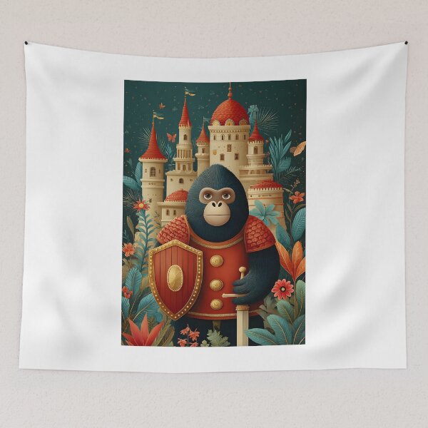 Item preview, Regal Gorilla Knight in Vibrant Fairy Tale Setting designed and sold by Artessie.