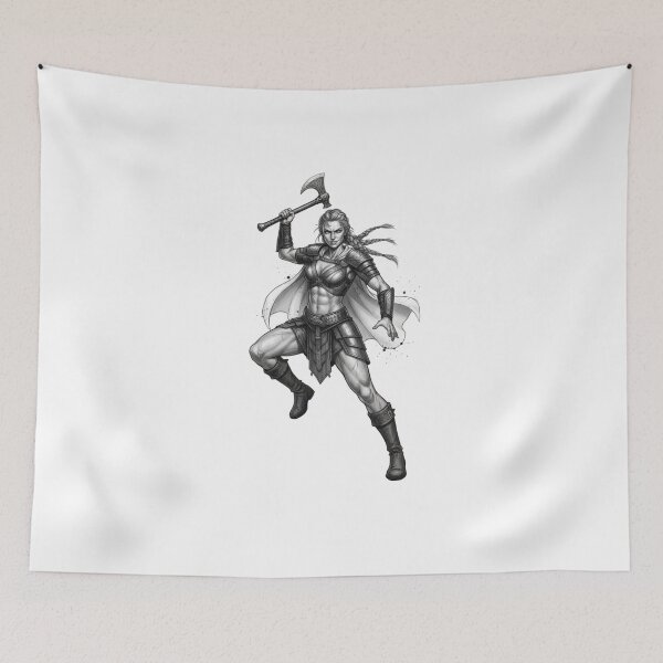Item preview, Viking Valkyrie T-Shirt | Fierce Female Warrior Art Print designed and sold by Epick7.