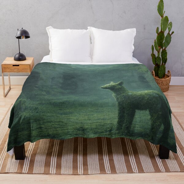 Item preview, Moss-Covered Animal Statue in Abandoned Courtyard – Silent Decay Art designed and sold by Visualynx.