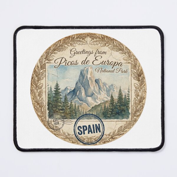 Item preview, Vintage Postcard Picos de Europa National Park Art designed and sold by AURA Vibes.