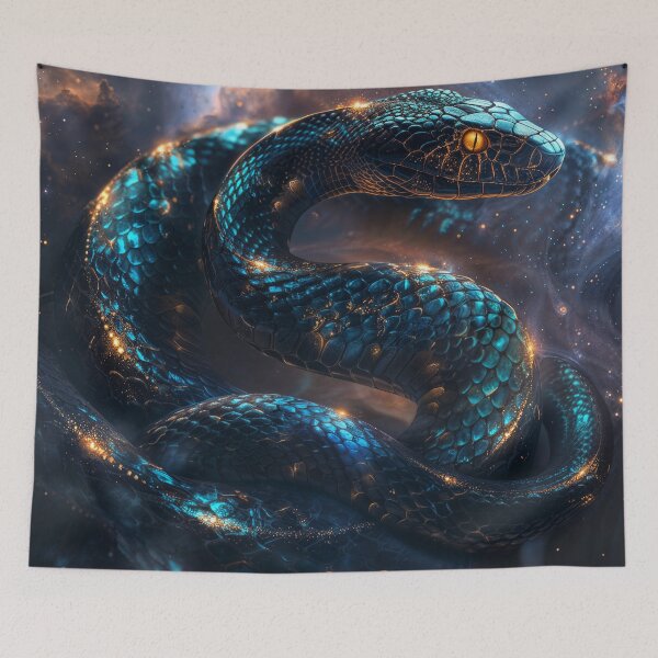 Item preview, Coiled Snake Cosmic Space Artwork designed and sold by QuantumDrift.