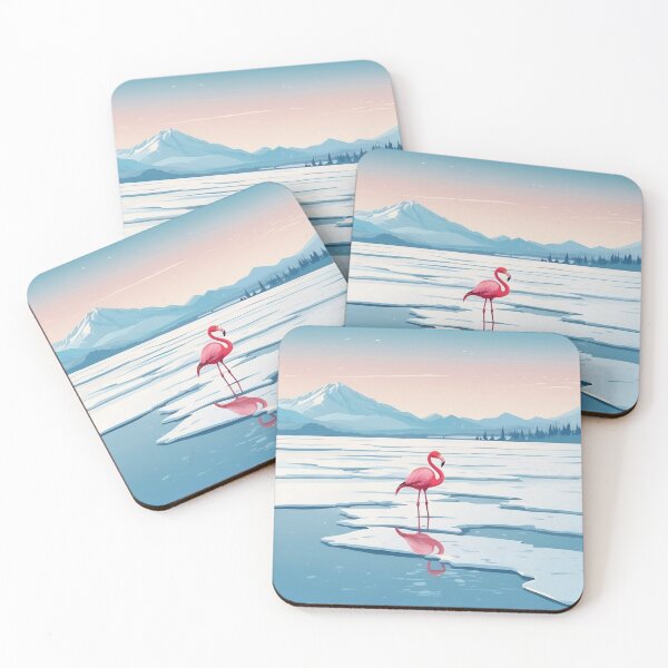 Item preview, Minimal Snow Flamingo Art designed and sold by NeatThingLover.