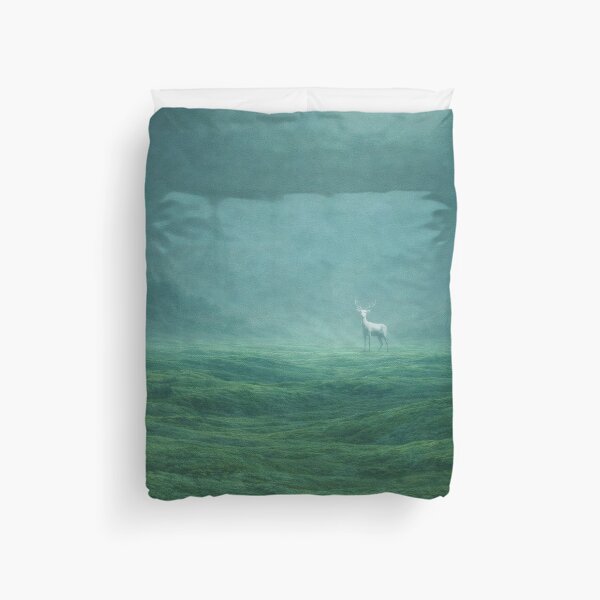 Item preview, White Stag in Endless Fog – Existential Loneliness Surreal Art designed and sold by Visualynx.