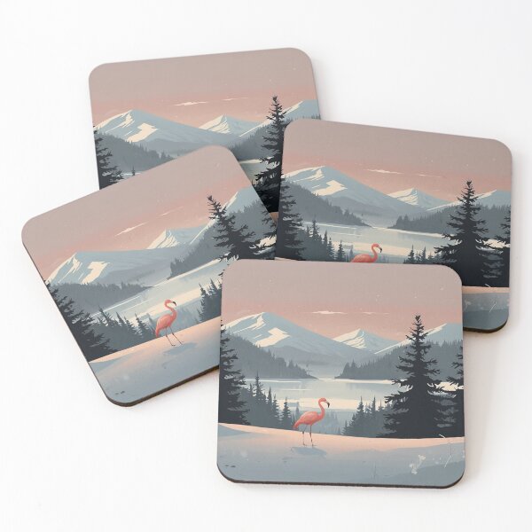 Item preview, Flamingo Winter Minimal Illustration designed and sold by NeatThingLover.