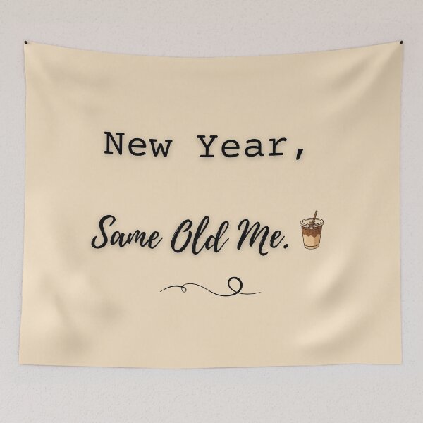 Item preview, New Year Same Old Me | Funny Realistic Iced Coffee Design designed and sold by MadeInNapTime.