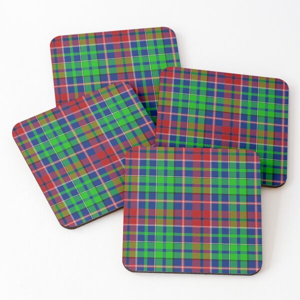 Artikelvorschau, Rot-grünes Tartan-Karo auf blauem Hintergrund entworfen und verkauft von PatternTitan.