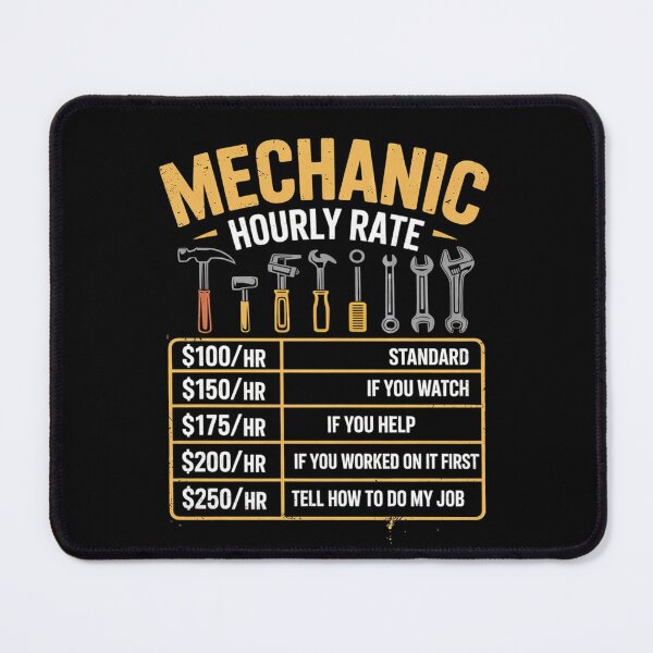 Item preview, Funny Mechanic Hourly Rate Vintage Car Repairman Craftsman  designed and sold by KotexTemu.
