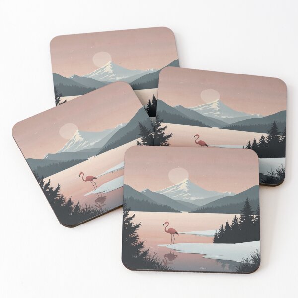 Item preview, Snowy Flamingo Minimal Design designed and sold by NeatThingLover.