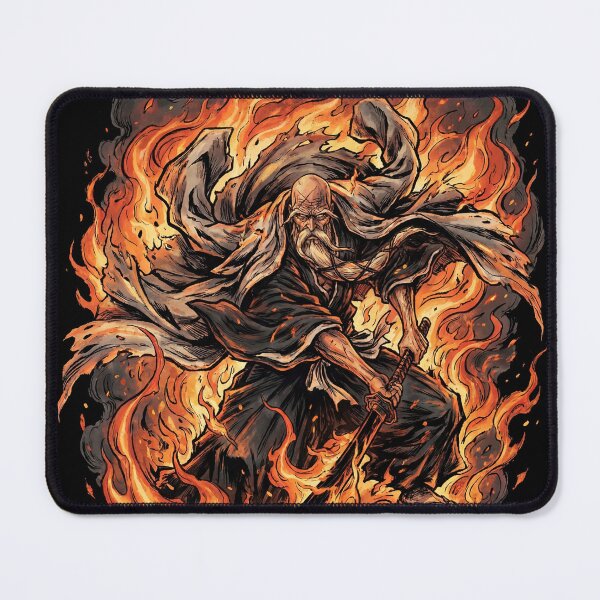 Item preview, Elderly Fire Captain Bankai Zanka no Tachi Flames of Heaven East West South North Ryujin Jakka Fan Art Portrait Illustration Poster T-Shirt Sticker Print Gift designed and sold by Senpaiwaves.