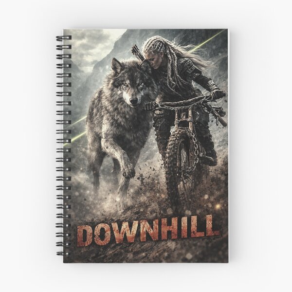 Item preview, DOWNHILL – Amazon Warrior MTB Rider with Wolf | Extreme Mountain Bike Art designed and sold by Fextreme.