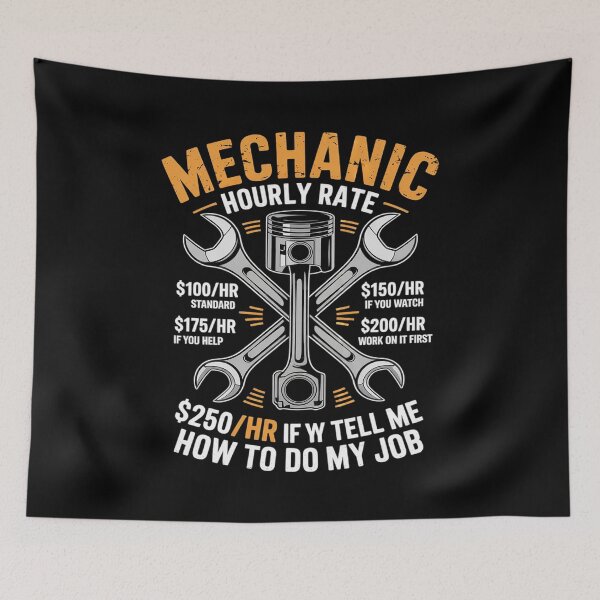Item preview, Funny Mechanic Hourly Rate Labor Rates  designed and sold by KotexTemu.
