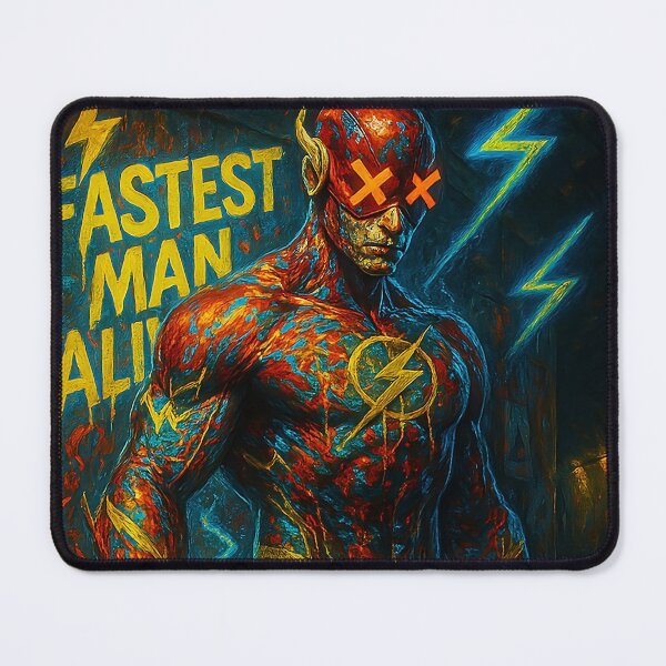 Item preview, Fastest Man Alive - comics Neon Lightning Speedster Poster designed and sold by SnapLabDesigns.
