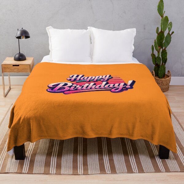 Item preview, Happy Birthday Aesthetic – Pink Orange Retro 90s Neon Design designed and sold by Studio Yvonne .