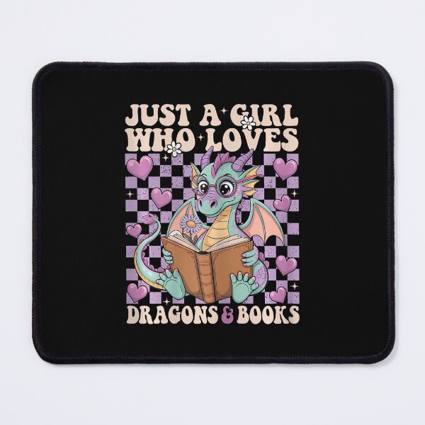 Item preview, Just A Girl Who Loves Dragons And Books Dragon Reading designed and sold by charitashmoqs.