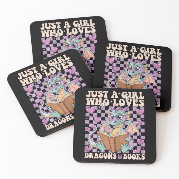 Item preview, Just A Girl Who Loves Dragons And Books Dragon Reading designed and sold by charitashmoqs.