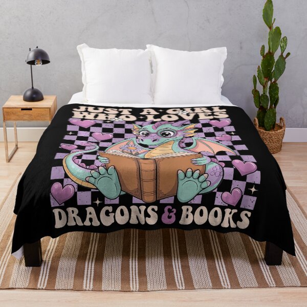 Item preview, Just A Girl Who Loves Dragons And Books Dragon Reading designed and sold by charitashmoqs.