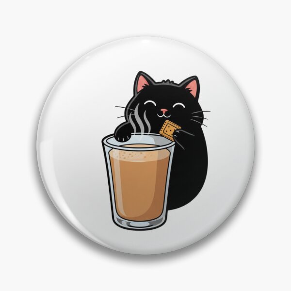 Item preview, Chai Lover Black Cat - Funny Indian Tea & Biscuit Sticker designed and sold by RelateAndTee.