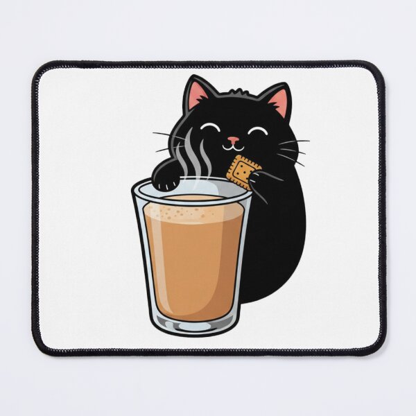 Item preview, Chai Lover Black Cat - Funny Indian Tea & Biscuit Sticker designed and sold by RelateAndTee.