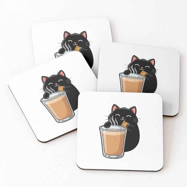 Item preview, Chai Lover Black Cat - Funny Indian Tea & Biscuit Sticker designed and sold by RelateAndTee.