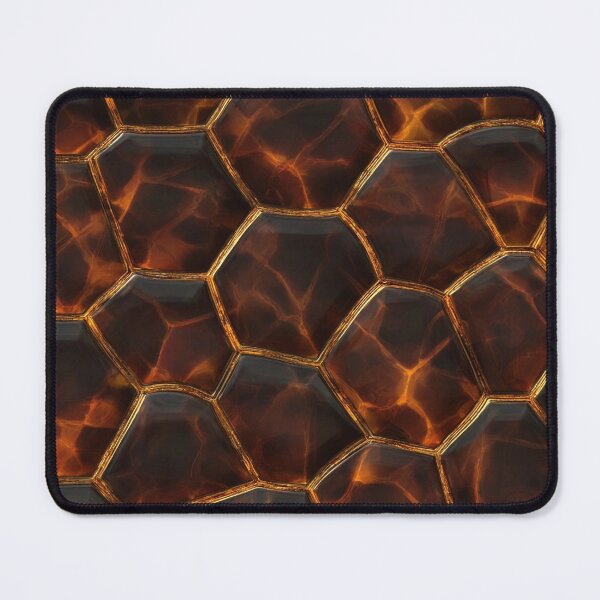 Item preview, Glowing Amber & Gold Hexagon Scales - Abstract Tortoiseshell Honeycomb Pattern designed and sold by Patterns & Love .
