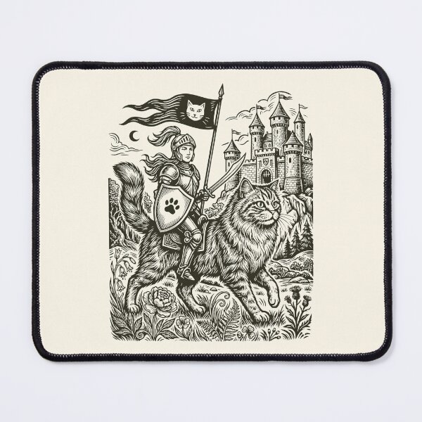 Item preview, Medieval Female Knight Cat Rider Fantasy Castlecore designed and sold by Y-Vibes.