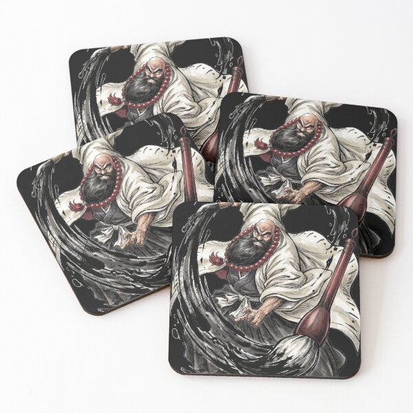 Item preview, Ancient Monk Royal Guard Ink Calligraphy Master Name Eraser Black Brush Fan Art Portrait Illustration Poster T-Shirt Sticker Print Gift designed and sold by Senpaiwaves.