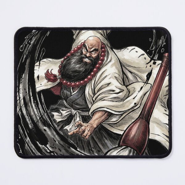 Item preview, Ancient Monk Royal Guard Ink Calligraphy Master Name Eraser Black Brush Fan Art Portrait Illustration Poster T-Shirt Sticker Print Gift designed and sold by Senpaiwaves.