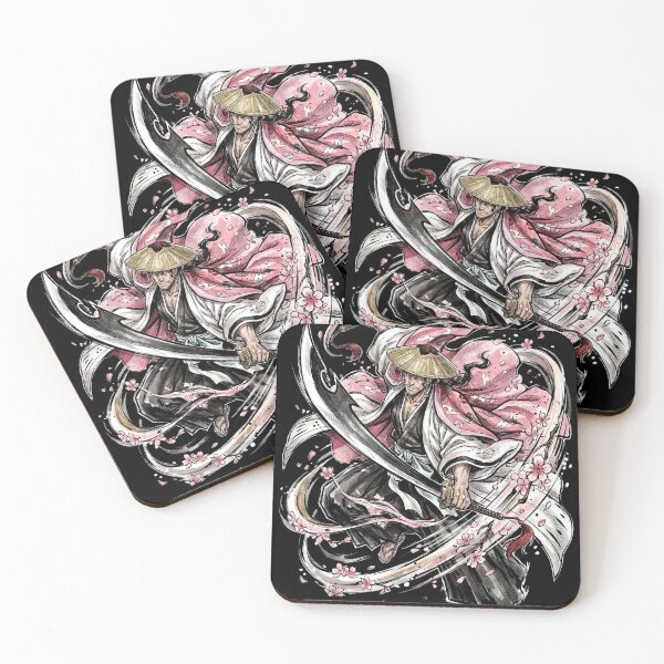 Item preview, Elegant Captain Pink Kimono Haori Dual Zanpakuto Games Master Flower Petals Fan Art Portrait Illustration Poster T-Shirt Sticker Print Gift designed and sold by Senpaiwaves.