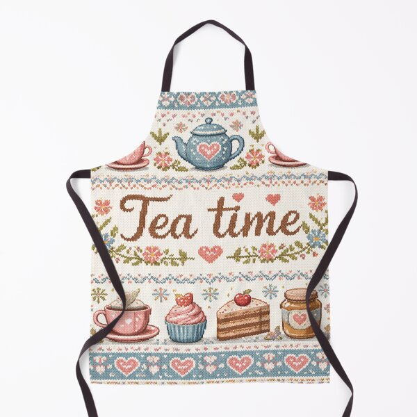 Item preview, Tea Time Knitting Pattern, Cozy Handcraft Illustration designed and sold by Mauswohn.