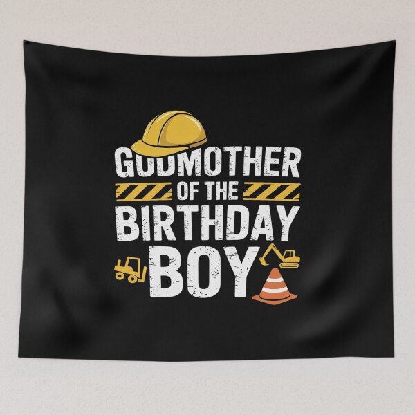 Item preview, Godmother of birthday boy matching family construction party  designed and sold by VerseFarm.