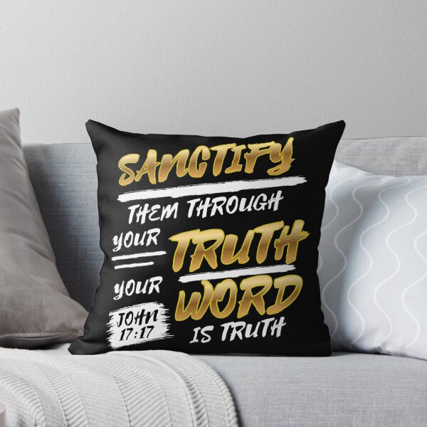 Item preview, John 17:17 Gold Brush Bible Verse Typography (KJV) designed and sold by Clothed in Scripture.