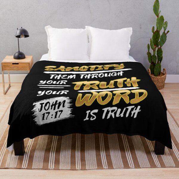Item preview, John 17:17 Gold Brush Bible Verse Typography (KJV) designed and sold by Clothed in Scripture.