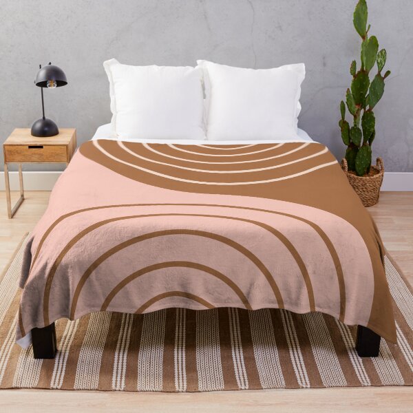 Item preview, Geometric Lines Rainbow Abstract e in brown peach beige designed and sold by nineFlorals.