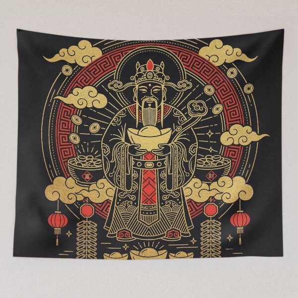 Item preview, Golden Caishen God of Wealth Prosperity Emblem designed and sold by zzz888.