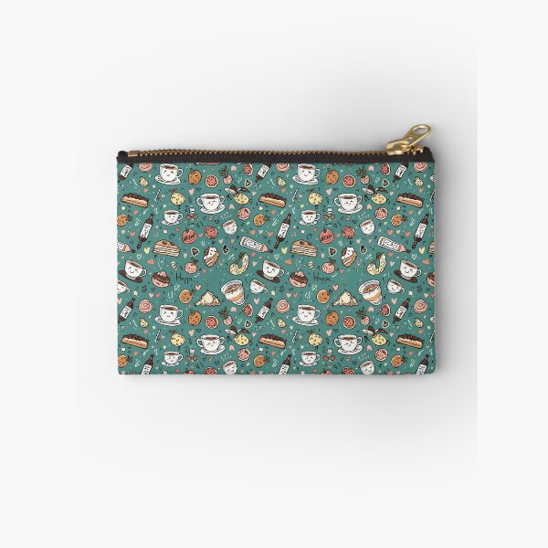 Item preview, Kawaii Cozy Cafe & Sweet Treats Teal Doodle Pattern designed and sold by Velvet&LaceFinds.