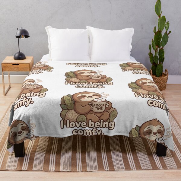 Item preview, Sloth with a hot coco Cute I love being Comfy design designed and sold by Vintage Designs +.