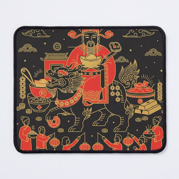 Item preview, God of Wealth Caishen Riding Tiger Prosperity Art designed and sold by zzz888.