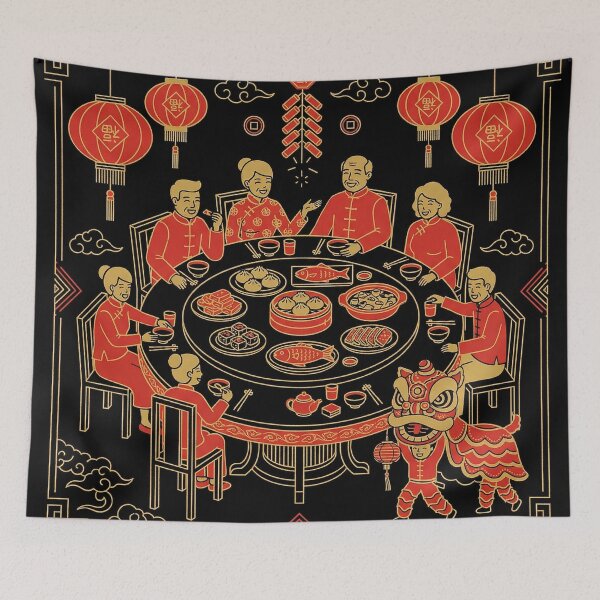 Item preview, Lunar New Year Reunion Feast and Lion Dance designed and sold by zzz888.