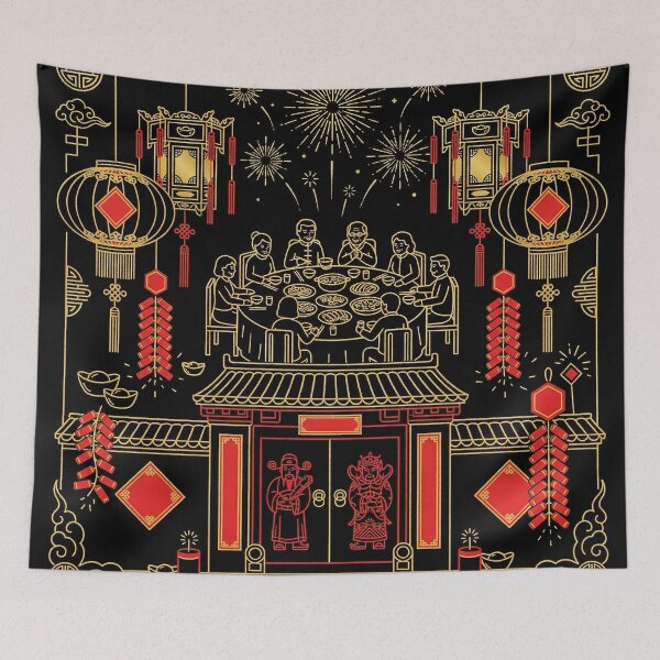 Item preview, Lunar New Year Family Reunion and Door Gods designed and sold by zzz888.